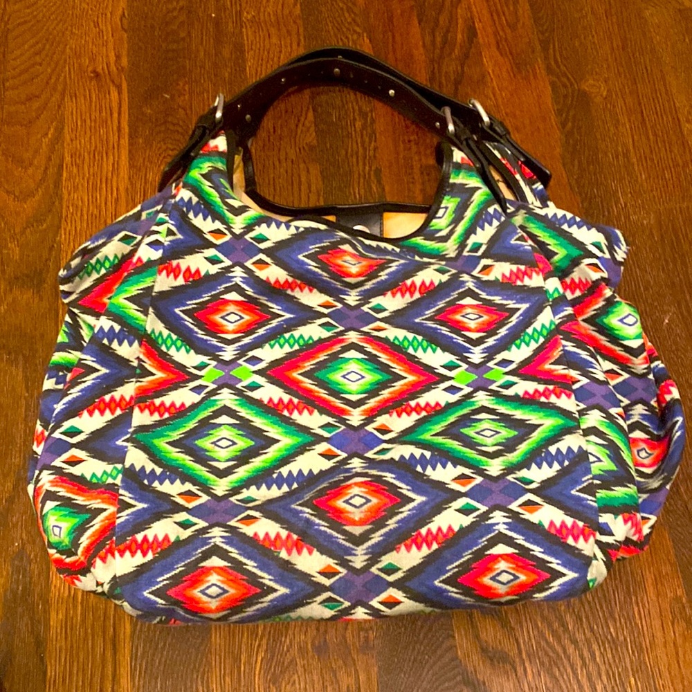 Large Cynthia Vincent Hobo Bag Aztec Print